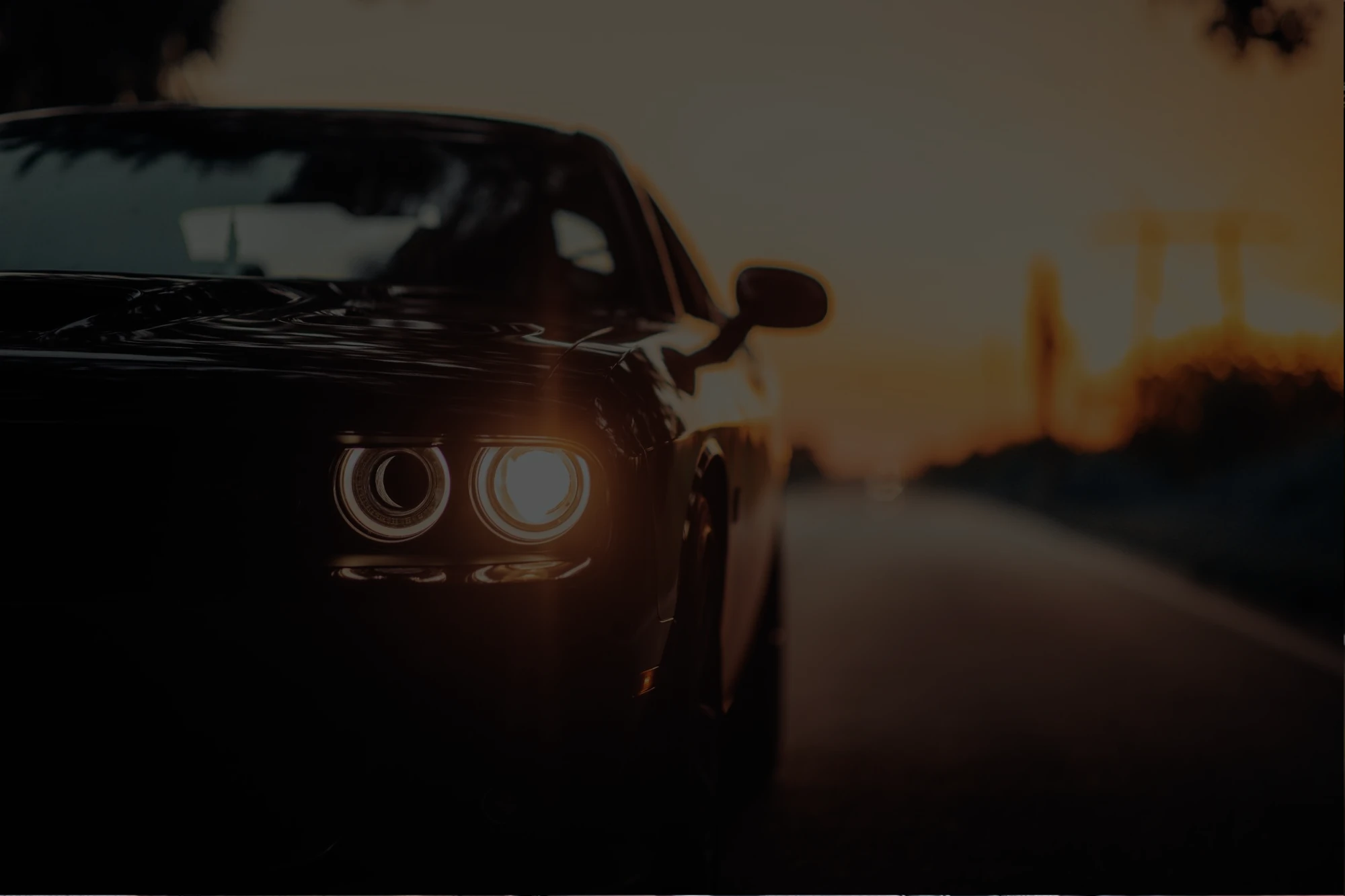 Close-up of a Dodge Charger headlight
